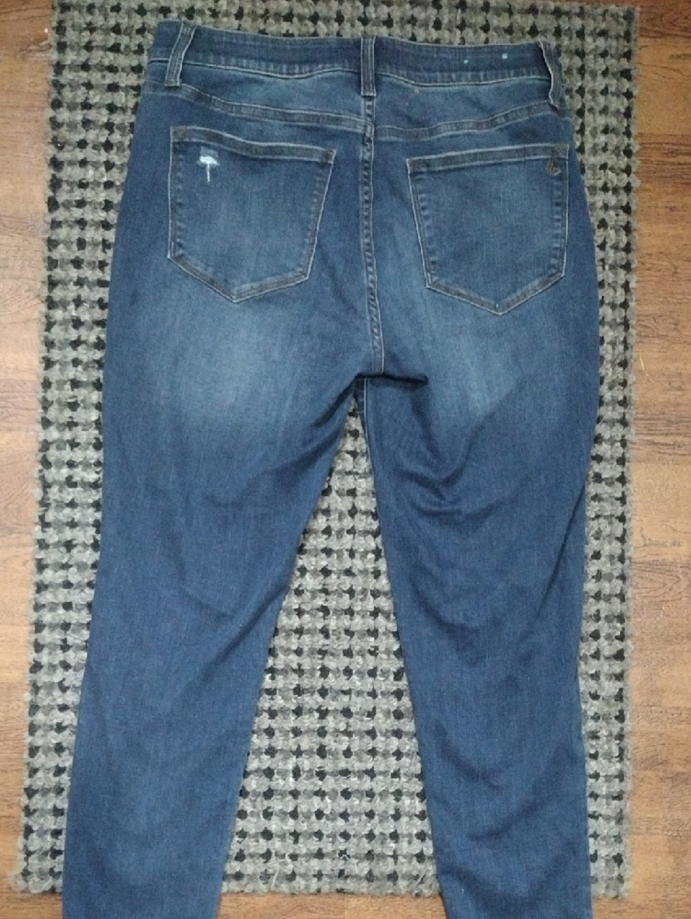 LuLaRoe Women's Dark Blue Distressed Stretchy Skinny Jeans - Picture 7 of 10
